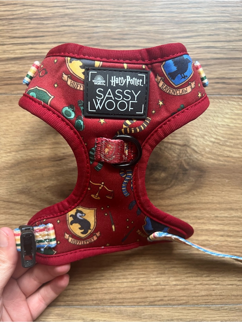 Sassy Woof x Harry Potter Adjustable Dog Vest Harness Hogwarts Houses Red XXS